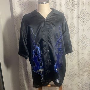 MT:2 Vintage Flaming Martini Glass Bowling Shirt